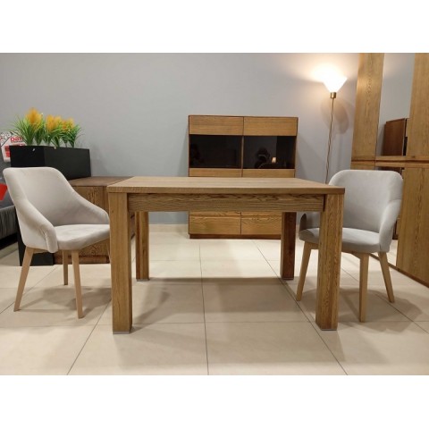 Stół rozkładany Dębowy 120 cm Typ 40 + 4 krzesła Toledo 2 beżowy, dąb miodowy - OUTLET