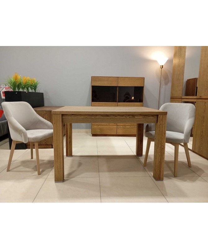Stół rozkładany Dębowy 120 cm Typ 40 + 4 krzesła Toledo 2 beżowy, dąb miodowy - OUTLET