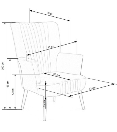 Fotel DELGADO HALMAR 75x70x100 - OUTLET