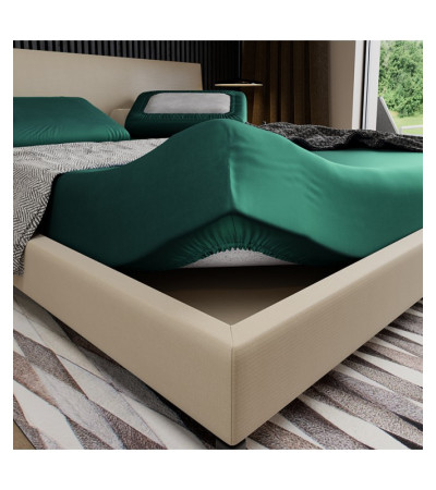 Prześcieradło satynowe PAN MATERAC 180x200 zielone - OUTLET