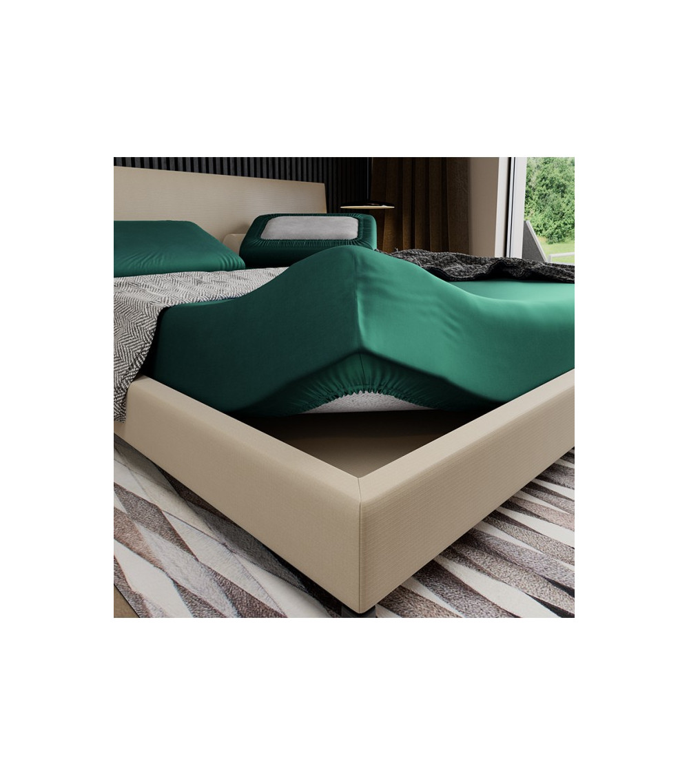 Prześcieradło satynowe PAN MATERAC 180x200 zielone - OUTLET