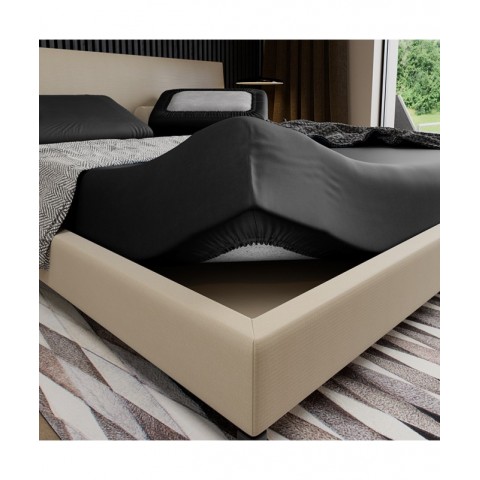 Prześcieradło satynowe PAN MATERAC 90x200 czarne - OUTLET