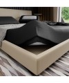 Prześcieradło satynowe PAN MATERAC 90x200 czarne - OUTLET