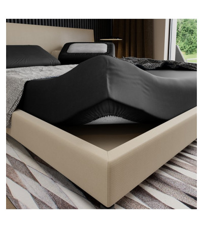 Prześcieradło satynowe PAN MATERAC 120x200 czarne - OUTLET
