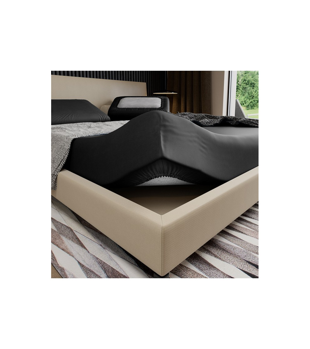 Prześcieradło satynowe PAN MATERAC 120x200 czarne - OUTLET