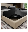 Prześcieradło satynowe PAN MATERAC 120x200 czarne - OUTLET