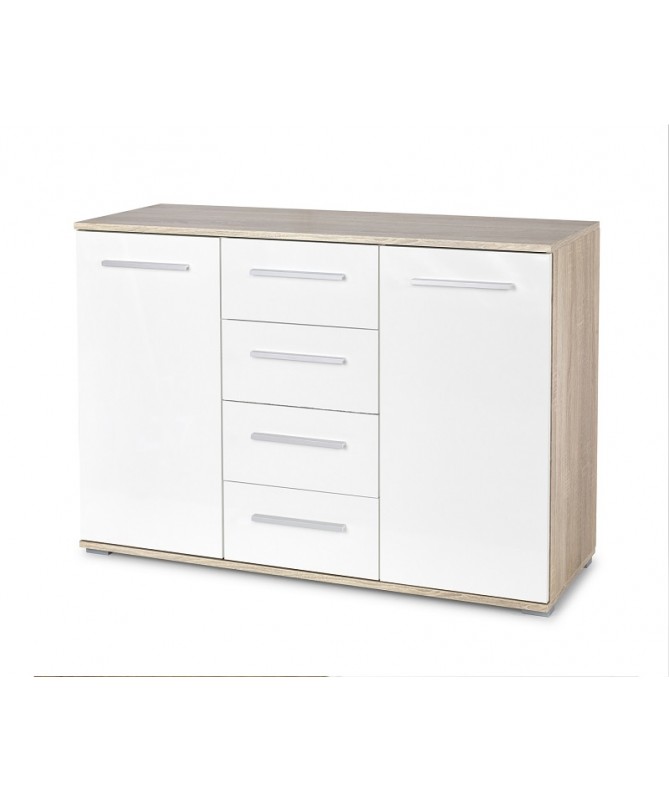 Komoda LIMA KM-4 HALMAR biały/dąb sonoma - OUTLET