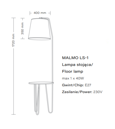 Lampa Stolik 1 KANDELA LIGHTNING 172x35x40 – OUTLET